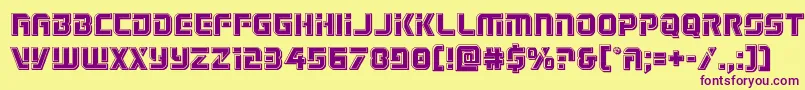 Legiosabinabevel-fontti – violetit fontit keltaisella taustalla