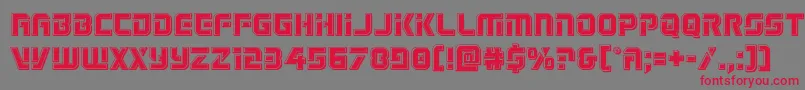 Legiosabinabevel-Schriftart – Rote Schriften auf grauem Hintergrund