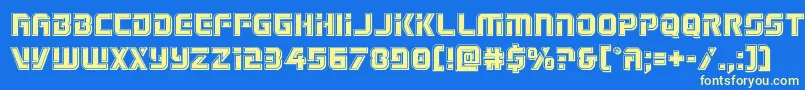 Legiosabinabevel-fontti – keltaiset fontit sinisellä taustalla