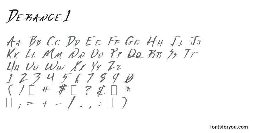 Schriftart Derange1 – Alphabet, Zahlen, spezielle Symbole