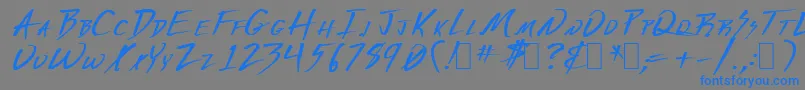 フォントDerange1 – 灰色の背景に青い文字