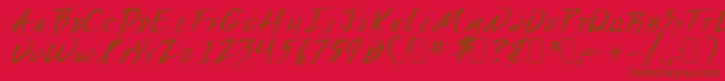 Derange1 Font – Brown Fonts on Red Background