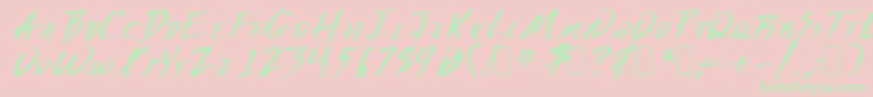 Derange1 Font – Green Fonts on Pink Background