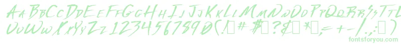 Derange1-fontti – vihreät fontit valkoisella taustalla