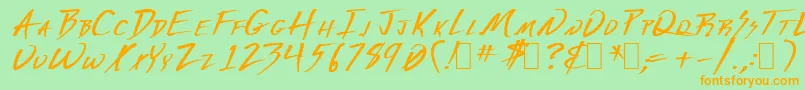Derange1 Font – Orange Fonts on Green Background