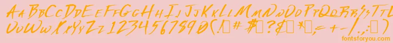 Derange1 Font – Orange Fonts on Pink Background