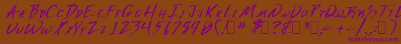 Derange1 Font – Purple Fonts on Brown Background