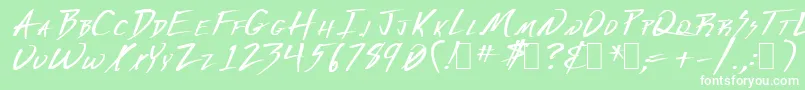 Derange1 Font – White Fonts on Green Background