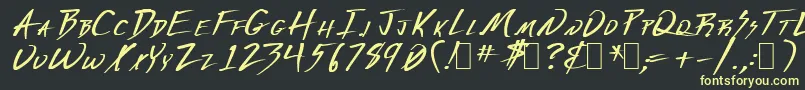 Derange1 Font – Yellow Fonts on Black Background