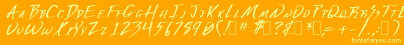 Derange1 Font – Yellow Fonts on Orange Background