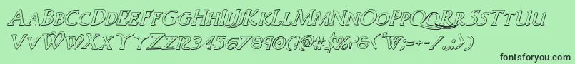 Woodgod3Dital Font – Black Fonts on Green Background