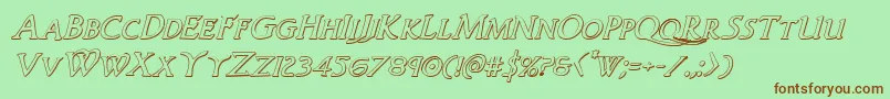 Woodgod3Dital Font – Brown Fonts on Green Background