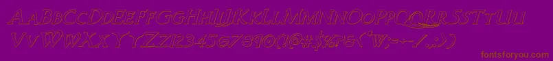 Woodgod3Dital-Schriftart – Braune Schriften auf violettem Hintergrund