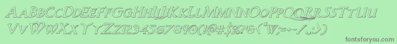 Woodgod3Dital Font – Gray Fonts on Green Background