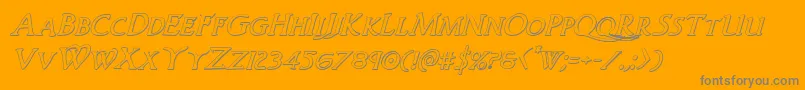Woodgod3Dital-Schriftart – Graue Schriften auf orangefarbenem Hintergrund
