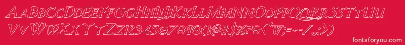 Woodgod3Dital Font – Pink Fonts on Red Background