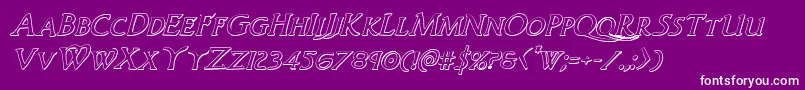 Woodgod3Dital Font – White Fonts on Purple Background