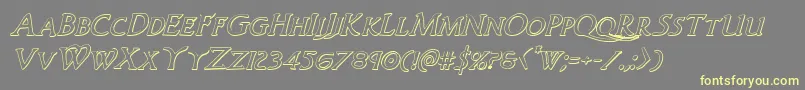 Weitere Informationen zur Woodgod3Dital-Schriftart Woodgod3Dital-Schriftart – Gelbe Schriften auf grauem Hintergrund