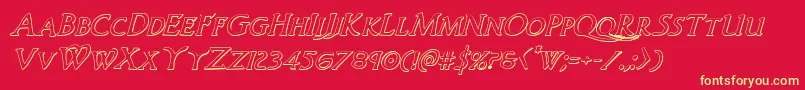 Woodgod3Dital Font – Yellow Fonts on Red Background