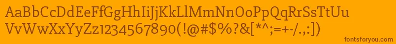 Lisätietoja Slabo27pxRegular-fontista Slabo27pxRegular-fontti – ruskeat fontit oranssilla taustalla