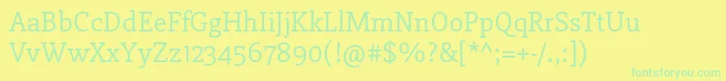 Police Slabo27pxRegular – polices vertes sur fond jaune