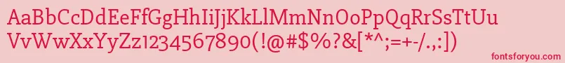 Slabo27pxRegular Font – Red Fonts on Pink Background