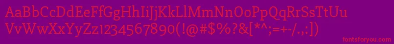 Slabo27pxRegular Font – Red Fonts on Purple Background