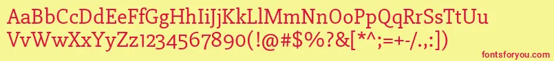 Slabo27pxRegular Font – Red Fonts on Yellow Background