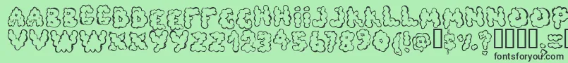 Defecafo Font – Black Fonts on Green Background