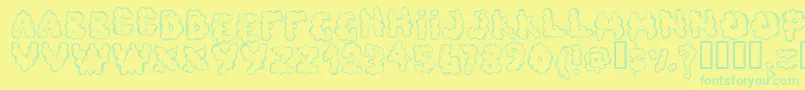 Defecafo Font – Green Fonts on Yellow Background