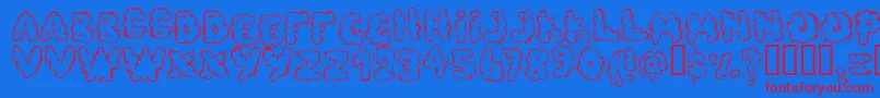 Defecafo Font – Red Fonts on Blue Background