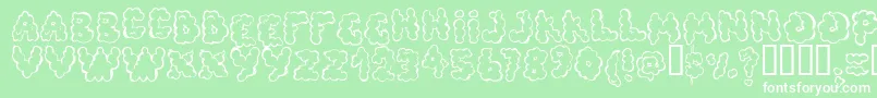 Defecafo Font – White Fonts on Green Background