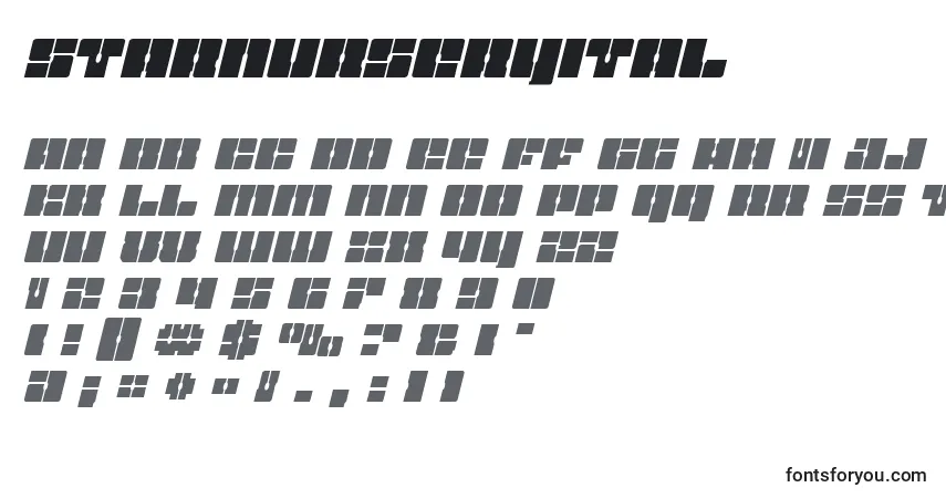 Шрифт Starnurseryital – алфавит, цифры, специальные символы