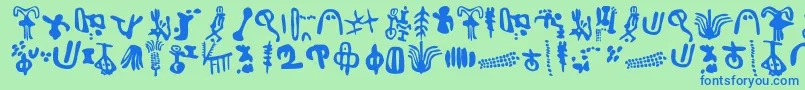 IngaStoneSigns Font – Blue Fonts on Green Background