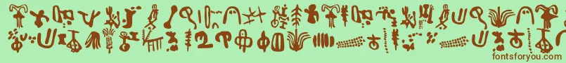 IngaStoneSigns Font – Brown Fonts on Green Background