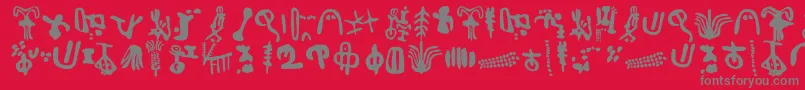 フォントIngaStoneSigns – 赤い背景に灰色の文字