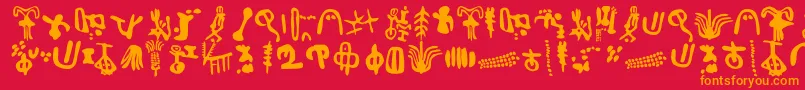 IngaStoneSigns Font – Orange Fonts on Red Background
