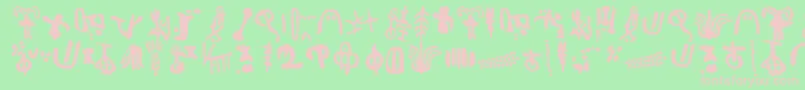フォントIngaStoneSigns – 緑の背景にピンクのフォント