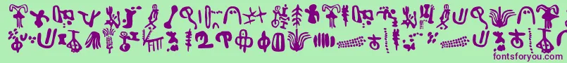 IngaStoneSigns Font – Purple Fonts on Green Background