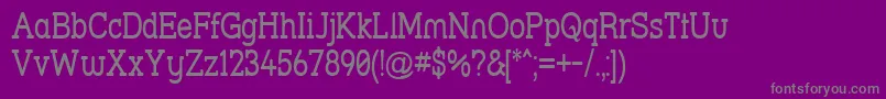 フォントStrslna – 紫の背景に灰色の文字