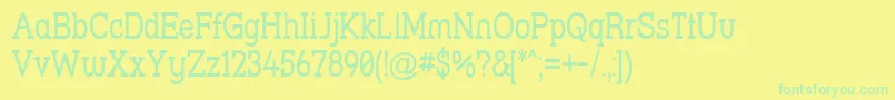 Strslna-Schriftart – Grüne Schriften auf gelbem Hintergrund