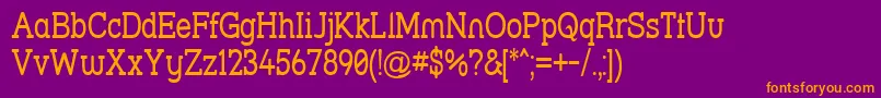 Weitere Informationen zur Strslna-Schriftart Strslna-Schriftart – Orangefarbene Schriften auf violettem Hintergrund