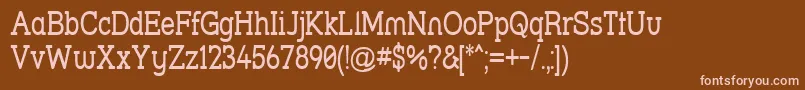 フォントStrslna – 茶色の背景にピンクのフォント