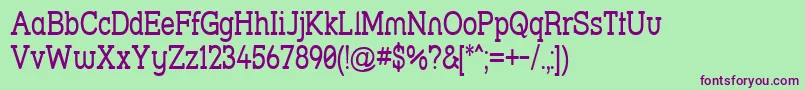 Strslna-fontti – violetit fontit vihreällä taustalla