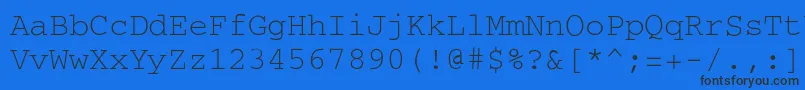 Courier0 Font – Black Fonts on Blue Background