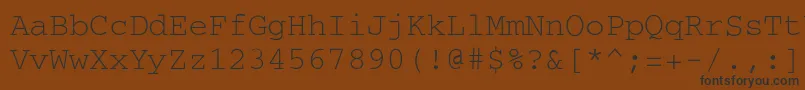 フォントCourier0 – 黒い文字が茶色の背景にあります