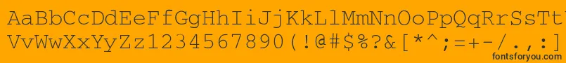 フォントCourier0 – 黒い文字のオレンジの背景