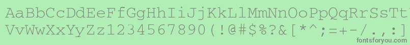 フォントCourier0 – 緑の背景に灰色の文字