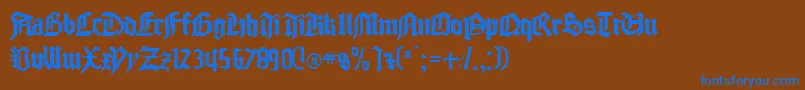 Gocmp Font – Blue Fonts on Brown Background