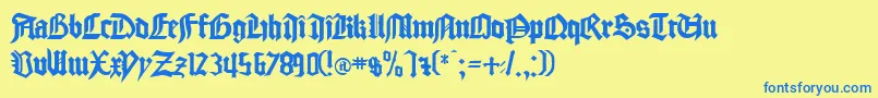 Gocmp Font – Blue Fonts on Yellow Background